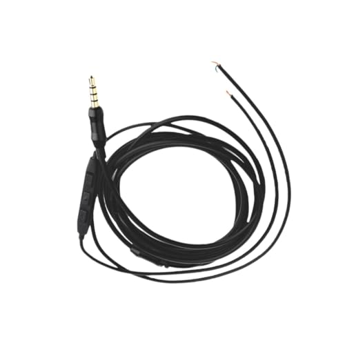 TOKIDNY Semi fertiges Kopfhörerkabel mit Lautstärkeregelung Schwarzes Tpe Ohrhörerkabel Kompatibel mit Iphone und Mobiltelefon Langlebig Geräuschreduzierend Flexibles DIY headset kabel