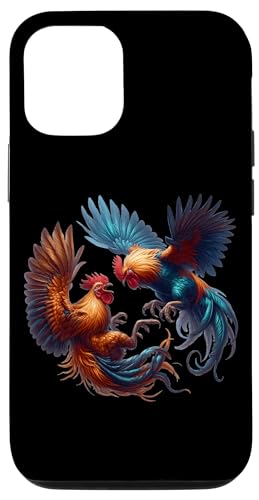 Custodia per iPhone 13 Pro Colorato Gallo Artistico Showdown Vibrante Tema Animale