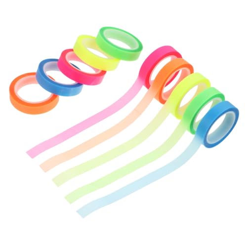 OSOLADY 20ロール 透明蛍光マーキングテープ 巻 防水便利貼テープ 読書用付箋 初心者 向け注釈補助 軽量携帯可能で集中力サポート