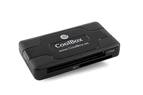 CoolBox CRCOOCRE050 - Multilector de Tarjetas Externo, USB 2.0, Soporta Tarjetas hasta 2TB, Diseño Compacto, Compatible con SD, MMC, Micro SD. Color Negro