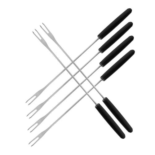 TOGEVAL 6 pièces Fourchettes à Fondue Acier Inoxydable Lot de Fourchettes à Tremper pour Fromage Chocolat Fruits avec Manche Ergonomique Résistantes et Faciles à Nettoyer pour Fondue