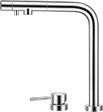 SXLSZ Rubinetto Tre Vie Abbattibile Rubinetto Lavello Cucina 3 Vie Miscelatore Monocomando Rubinetto Lavello Cucina 3 in 1 Filtro per Lavello Acciaio Inox,Cromo