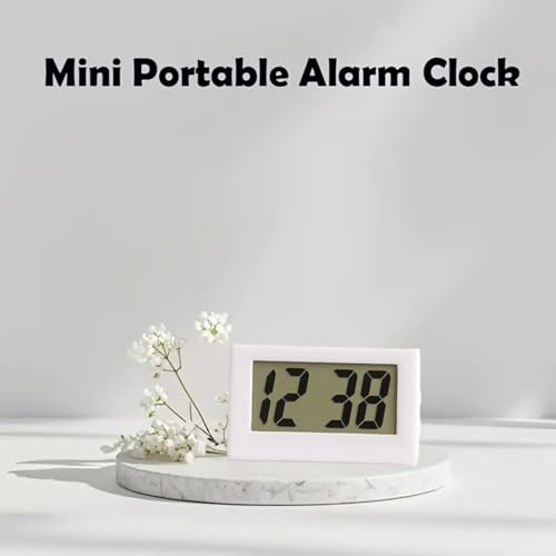 Small Digital Clock,Digital Travel Alarm Clock,Bedside Cl/ock,Di/gital Clock Battery Powered,Mini Portable LCD Display,Small Cloc/k,Digit/al Alarm Clo/cks Bedside non-Ticking&Dig/ital Clo/ck(White) - Image 5