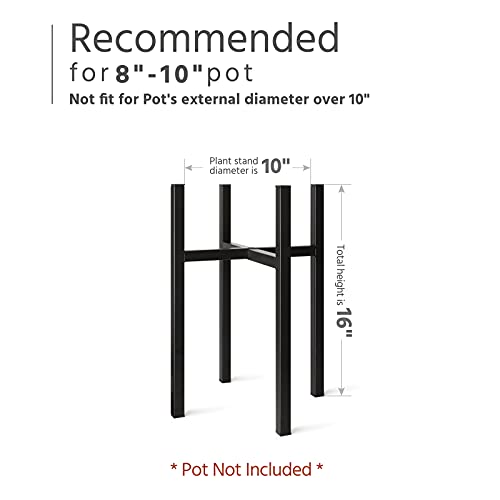 Mkono Plant Stand - Excluding Plant Pot, Mid Century Modern Tall Metal Pot Stand Indoor Flower Potted Plant Holder Plants Display Rack, Fits Up To 10 Inch Planter, Black #TOP4