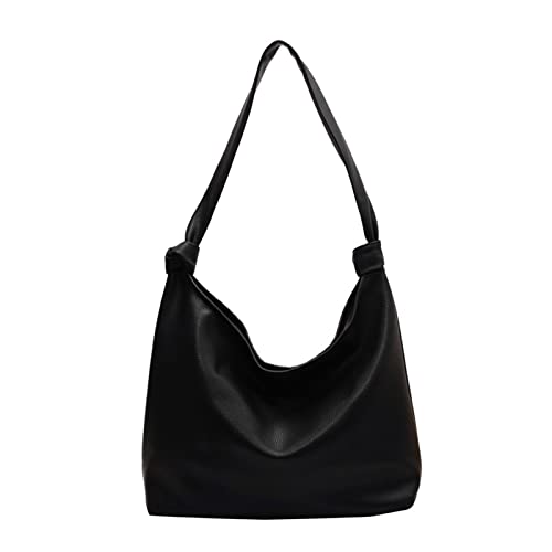 Sac à bandoulière cuir PU femme - Grand sac à main couleur unie