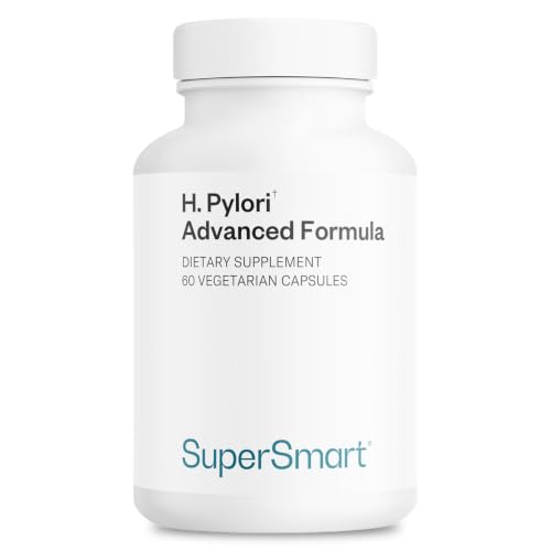 Supersmart H. Pylori Advanced Formula (Mastic Gum, Probiotics & Prebiotic) - Complete Action | Made in USA | Non-GMO & Gluten Free - 60 Vegetarian Capsules