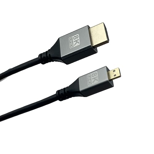 Cable Micro HDMI a HDMI 8K de 48Gbps con conectores chapados en oro para video ultra fluido