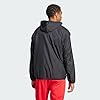 adidas Men's Essential Three Stripes Windbreaker Coat, Black/White, M #3