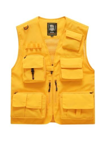 Image of Hbufnha Outdoor Fishing Hunting Vest Multi Pockets Work Cargo Jacket