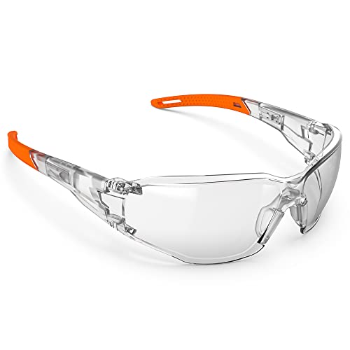 DILANCO Clear Safety Glasses Goggles ANSI Z87 - Adjustable Nose...