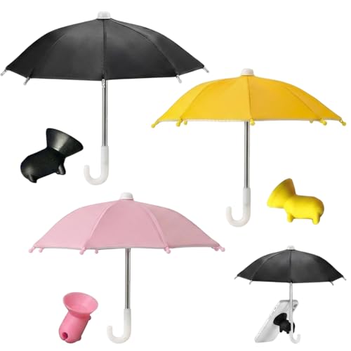 RJFUJP 3Pcs Phone Umbrella for Sun Mini phone umbrella Cute Suction Cup Mobile Phone Shade Perfect for Outdoor Photography Cycling and Motorcycling