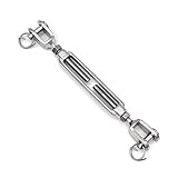 tensor bloqueo horquilla  HEAVYTOOL Tensores de la Cubierta de 6 mm con Horquilla/Horquilla de Forma Abierta de Acero Inoxidable V4A AISI 316 [2 Piezas]
