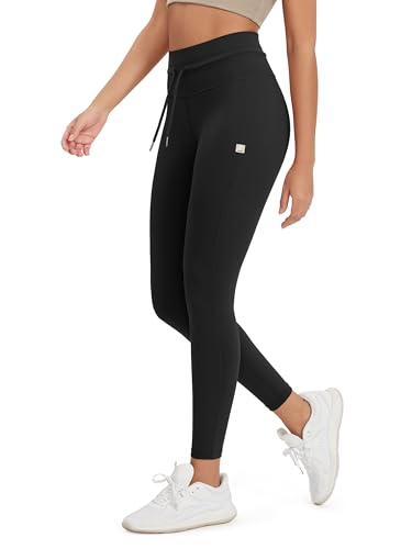 ODODOS Women's Drawstring Tie Daily Leggings 25" Inseam 7/8 Length