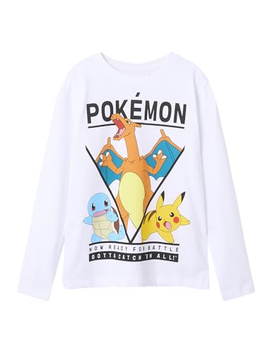 NAME IT Nkmast Pokemon LS Nreg Top Box Noos Sky, Blanco Brillante, 116 para Niños