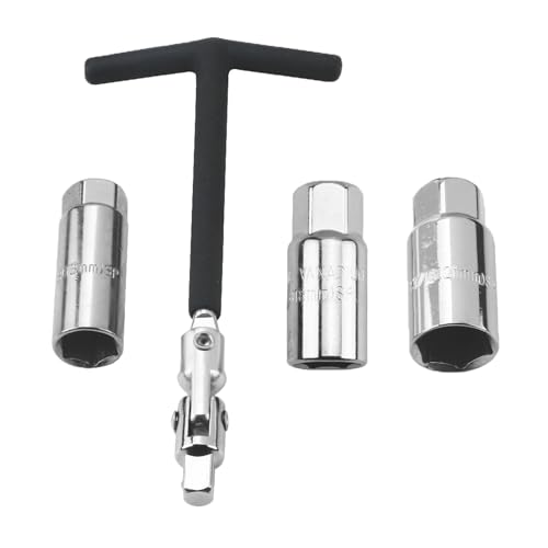 YOUNLEN Jeu de 5 clés à Bougie d'allumage 16/18/21 mm, clé à Bougie Universelle pour Voiture et Moto, Clé à Douille à Poignée en T, Douilles pour Bougie d'Allumage, Jeu de clés à Bougie d'allumage