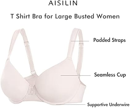 AISILIN BH Vrouwen met beugel T-Shirt Grote Maten Licht Gewatteerde