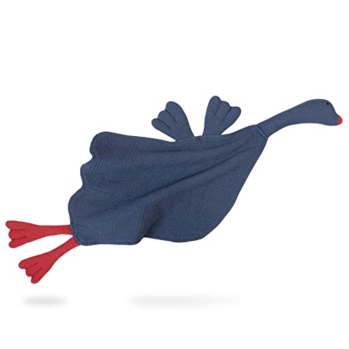 Image of Lulu moon Security Blanket Goose: Snuggle Toy for Self-Soothe - Skin-Friendly Cotton Muslin Lovey for Babies Travel & Daycare