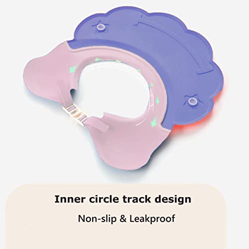 Image of 2 Pieces Baby Shower Cap Shield Toddler Bathing Hat Adjustable Shower Visor Cap Infants Bath Ears Head Protection Safe Shampoo Shower Cap Guard Soft Washing Hair Shield Hat for Kids Boys Girls 6M-6Y