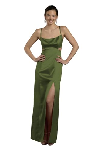 David's Bridal Satin A-Line Dress with Cutouts