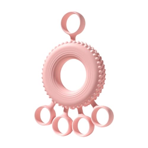 シリコン製ハンドグリップストレーナー 軽量ポータブル設計 男女兼用 フレキシブル前腕強化装置 互換性あり (ピンク)