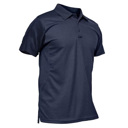 MAGCOMSEN Navy Blue Polo Shirts for Men T Shirts Short-Sleeve Hiking Shirts Hunting Shirt Tactical...