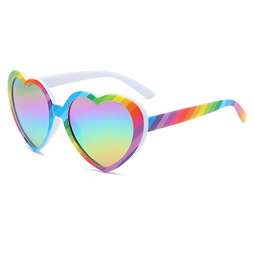 Kids Polarized Heart Sunglasses for Girls Age 2-9 Fashion Lovely Heart Shaped Frame Sun Glasses