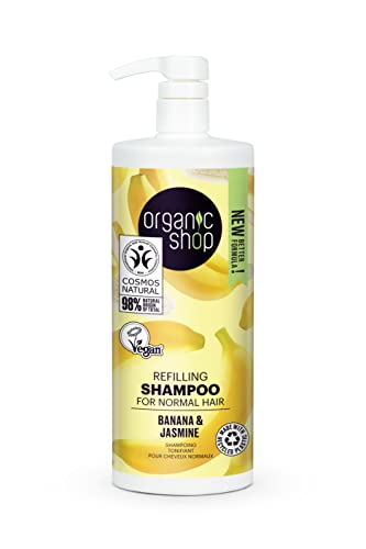 Organic Shop Champú Refill 1L para Cabello Normal - Plátano y Jazmín