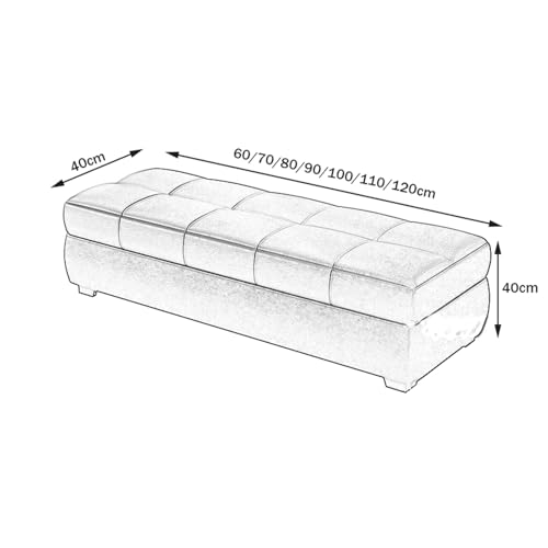 Coffre de rangement en cuir capitonné supportant jusqu'à 300lbs - 3