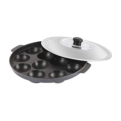 Cello Non-Stick 12 Cavity Appam Patra with Stainless Steel Lid, Silver (B08DRBCPBM) Amazon Price History, Amazon Price Tracker