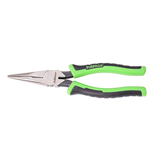 Hilmor 8" Long Nose Pliers With Rubber Handle Grip, Black & Green, Lnp8 1885398 #TOP1
