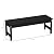 Outsunny 47" Outdoor Bench, 2-Person HDPE All-Weather, Backless, Black