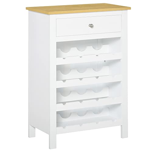 HOMCOM Meuble Range-Bouteilles capacité 16 Bouteilles avec tiroir - MDF - 55 x 30 x 80 cm