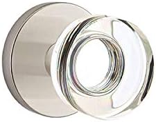 EMTEK Juego de pasaje de roseta de disco con acabado a juego, perilla moderna de cristal de disco, opción de 7 acabados, 5109MDCUS15, níquel