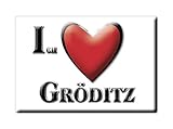 Fridge Magnet of Gröditz in the province of Meißen realized with the followings elements: