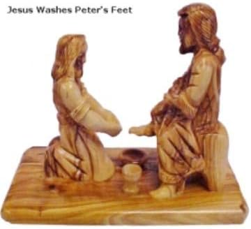 Jesus Washes Peter's Feet Statue - Made in Bethlehem