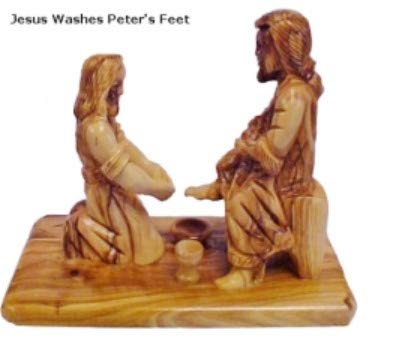 Jesus Washes Peter's Feet Statue - Made in Bethlehem