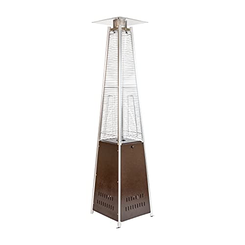 Flash Furniture Outdoor Patio Heater with Wheels - Bronze - 42,000 BTU - 7.5 Feet Tall - Stainless Steel - For Residential and Commercial Use, 90" High, Bronze -  NAN-FSDC-02-BR-GG