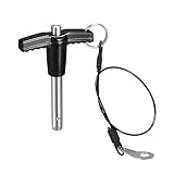 QUARKZMAN T Griff Kugelsperrbolzen 1 Stück 8mm Pin Durchm. 30mm Verwendung Länge T Griff Sicherungsstifte Edelstahl Druckschalter Schnellverschluss Stift mit Schlüsselband Kabel