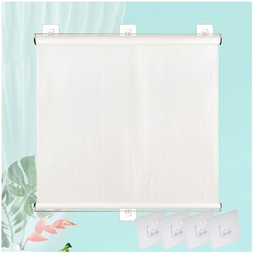 Xrdbfd Tende a Rullo Oscuranti 99%, Persiane Oscuranti Senza Foratura, Tenda Avvolgibili Parasole a Scomparsa, Tende a Rullo per Finestre, Persiane Privacy Temporanee,white-35x125cm/14 * 49in
