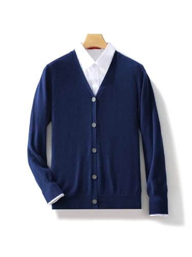Winter Cashmere Wool Knit Cardigan Men's V-Neck Sweater Loose Tops2