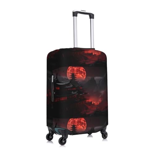 Shogun Blood Moon Print Luggage Cover Washable Elasticated Suitcase Covers TSA Approved Stylish Dust and Scratch Resistant Case Protector for Kids and Adults3