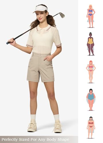 Willit Women's Hiking Golf Shorts Stretch Qucik Dry with Cargo Pockets Water Resistant Outdoor Summer