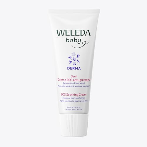 WELEDA Baby Derma 3in1 SOS crema lenitiva malva bianca, antiprurito, per zone secche di viso e corpo, per pelle a tendenza atopica (1x50ml)