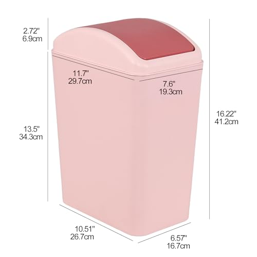 Image of Cand 4 Gallon /16 L Plastic Kitchen Garbage Trash Can with Swing Lid, Pink