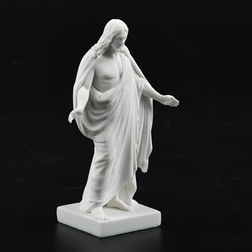 Estatua de Cristo 3 pulg Mármol Cultivado Blanca miniatura 5