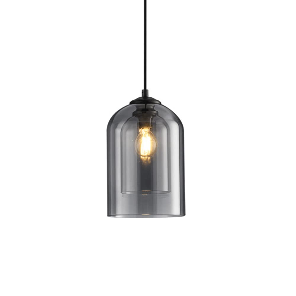 Suspension E14 avec éclairage intégré et abat-jour en verre créatif