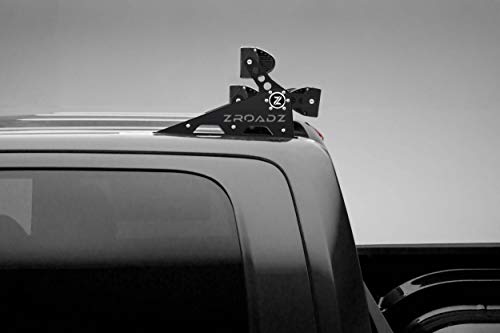 Zroadz Roof Mount Led Bracket Accessory To Add And Install Dual/Stacked Straight Led Light Bar - Universal Fit - Mild Steel Gloss Black Finish - Bolt-On Easy Installation - Pn #Z350002 #TOP2