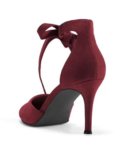 Image of Womens High Heel Pointed Toe Pumps Ankle Tie Classic Office Special Dress Party Shoes