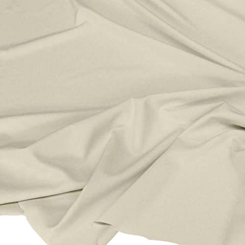TOLKO 50cm Baumwollstoff Meterware uni | Popeline Stoff aus ÖkoTex Baumwolle in leuchtenden Farben | Kleiderstoff Dekostoff Vorhangstoff Bezugsstoff Patchwork Kinder Stoffe zum Nähen (Beige)