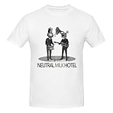 Neutral Music Milk and Hotel Shirt Men's Pure Cotton Short Sleeved T-Shirt SoftT-Shirt Medium White